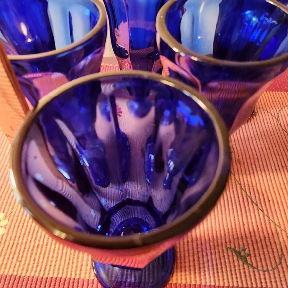 Vintage Anchor Hocking Cobalt Blue Glass 10oz. Soda Fountain Glasses Set of 6 - Picture 7 of 8